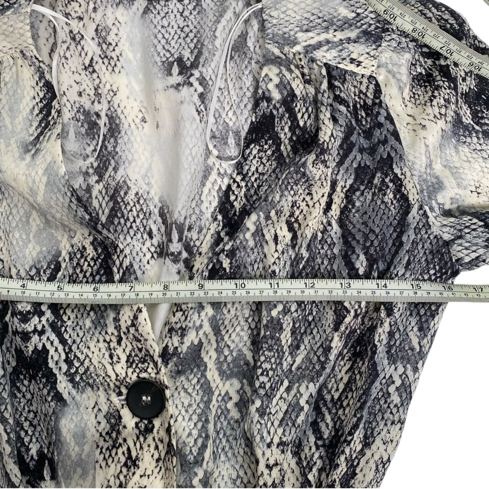 Zara Basic Snake Print Button Down Mini Dress Lon… - image 4